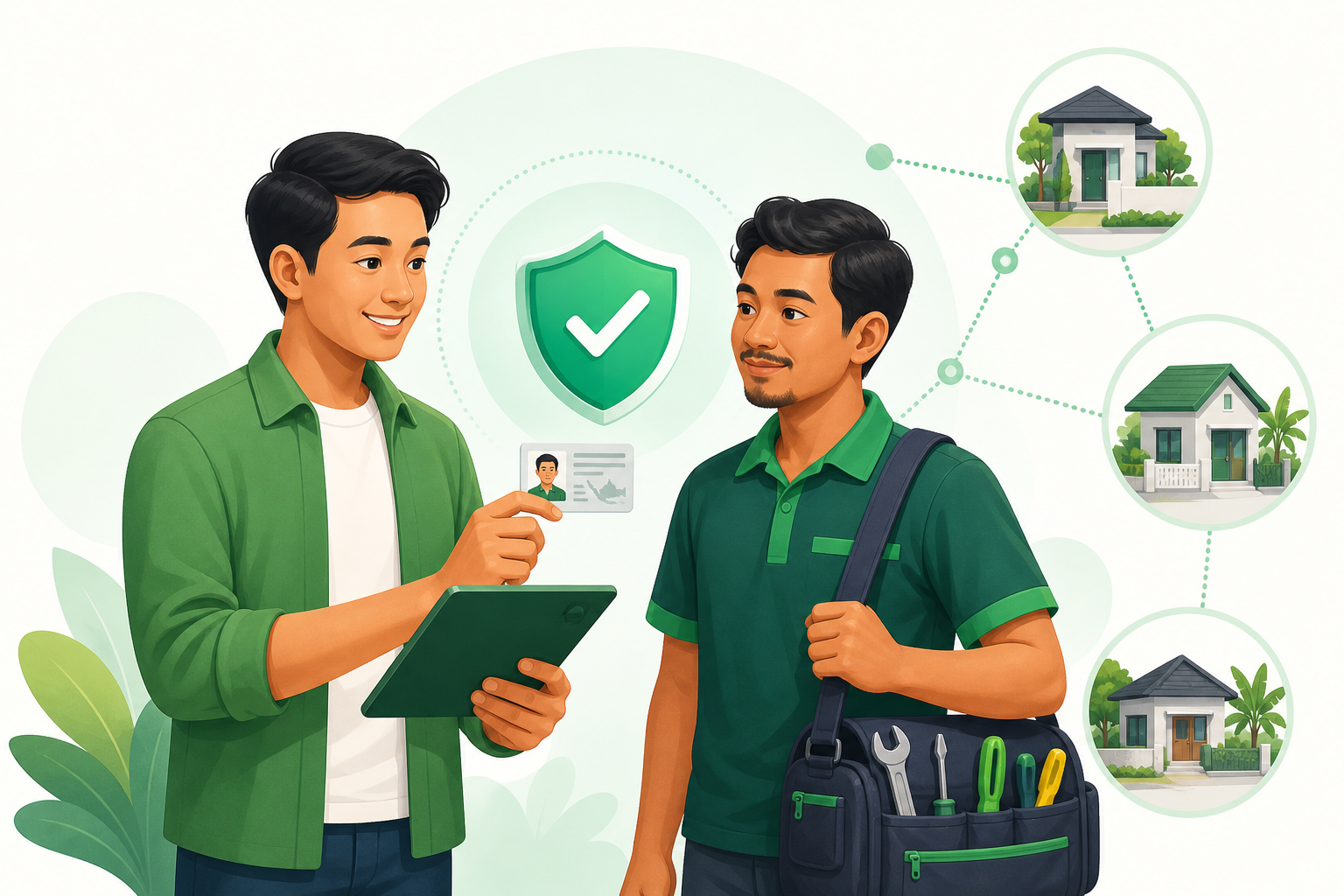 Ilustrasi Sponsor HoreHero memeriksa identitas dan merekomendasikan penyedia layanan lokal